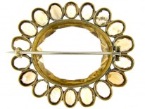Victorian Silver Gilt Citrine Brooch