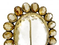 Victorian Silver Gilt Citrine Brooch