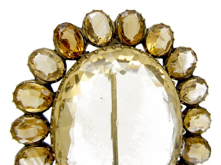 Victorian Silver Gilt Citrine Brooch