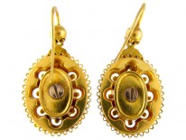 Victorian 15ct Gold Pearl Set Drop Earrings