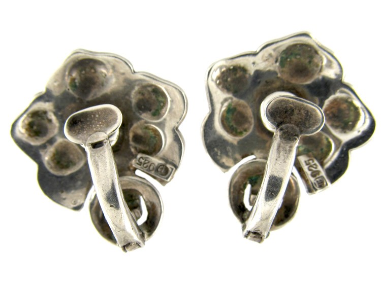 Theodor Fahrner Turquoise & Marcasite Silver Earrings