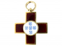 18ct Gold Enamel Cross Charm