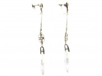 Art Deco Marcasite Long Drop Earrings