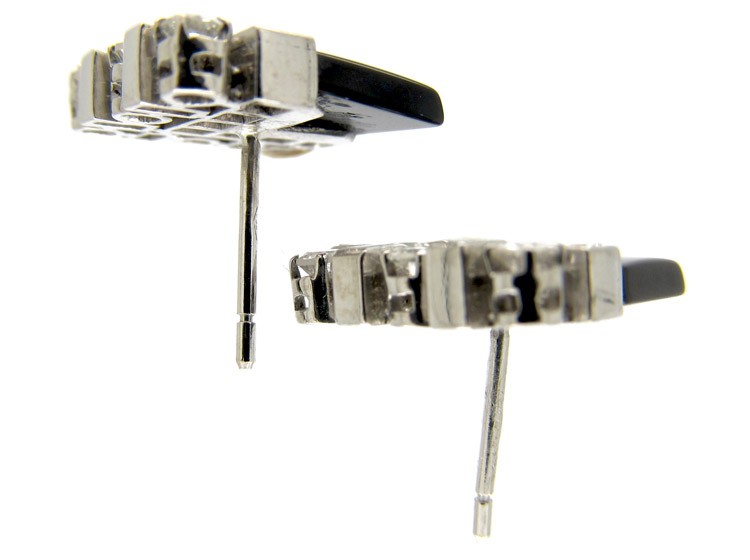 Onyx & Diamond Art Deco Earstuds