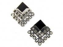 Onyx & Diamond Art Deco Earstuds