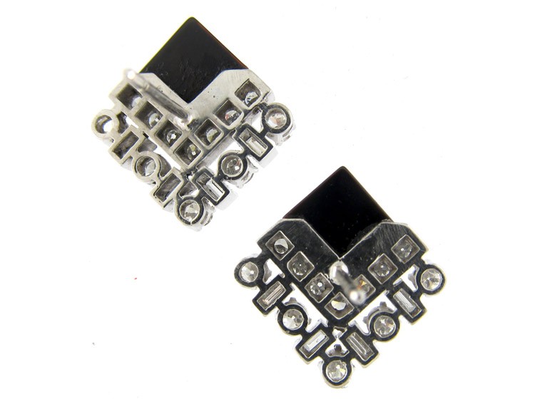 Onyx & Diamond Art Deco Earstuds