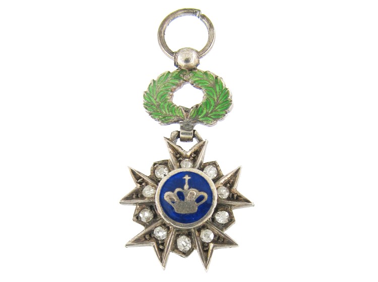 Diamond Set Crown Motif Charm