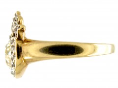 Emerald & Diamond Double Heart Ring