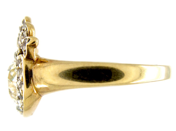 Emerald & Diamond Double Heart Ring