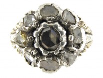 Georgian Rose Cut Diamond Cluster Ring