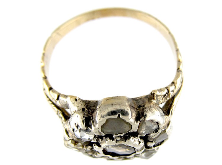 Georgian Rose Cut Diamond Cluster Ring