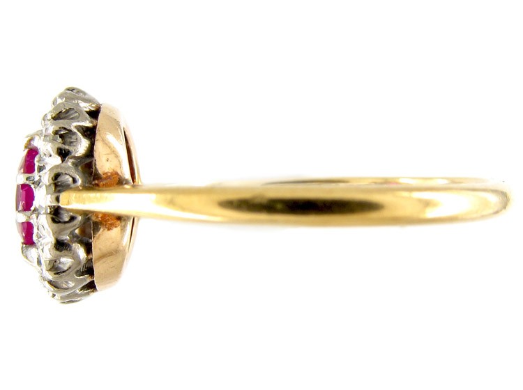 Ruby & Diamond Oval Cluster Ring