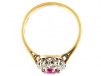 Ruby & Diamond Oval Cluster Ring