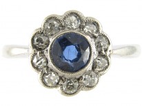Diamond & Sapphire Edwardian Cluster Ring