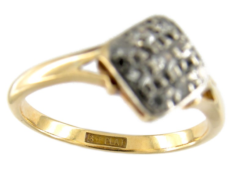 Diamond Shape Diamond Art Deco Ring