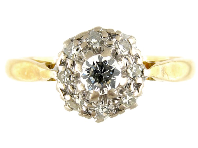 18ct & Platinum Diamond Cluster Ring