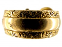 Victorian Engraved 18ct Gold Buckle Ring