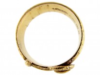 Victorian Engraved 18ct Gold Buckle Ring