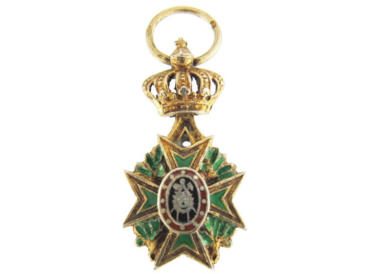 Crown Top Maltese Cross Gold Charm