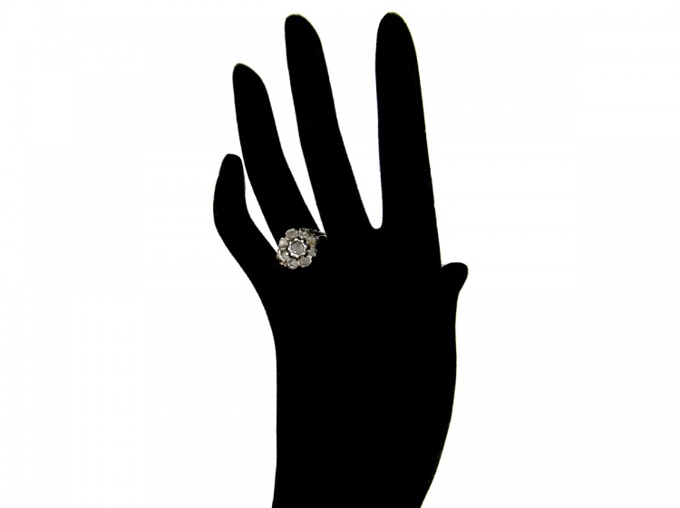 Georgian Rose Cut Diamond Cluster Ring