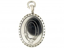 Large Oval Silver Victorian Locket With Buckle Design