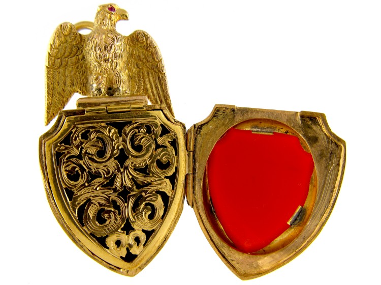Victorian 18ct Gold Eagle Vinaigrette Locket