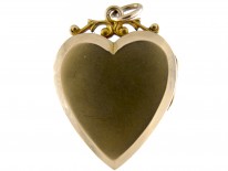 Gold Heart Shape Locket with Swallow Motif