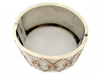 Wide Silver & Gold Overlay Victorian Bangle