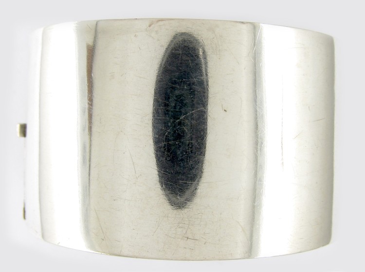 Wide Silver & Gold Overlay Victorian Bangle