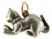 Diamond & Silver Cat Charm