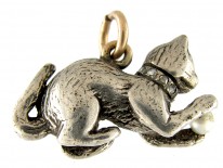 Diamond & Silver Cat Charm