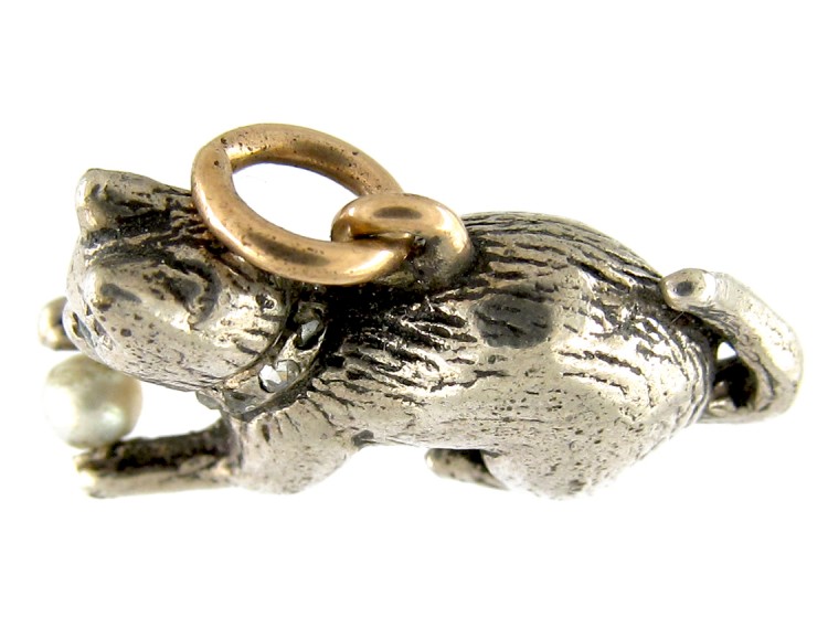 Diamond & Silver Cat Charm
