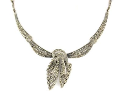Silver & Marcasite Art Deco Articulated Necklace