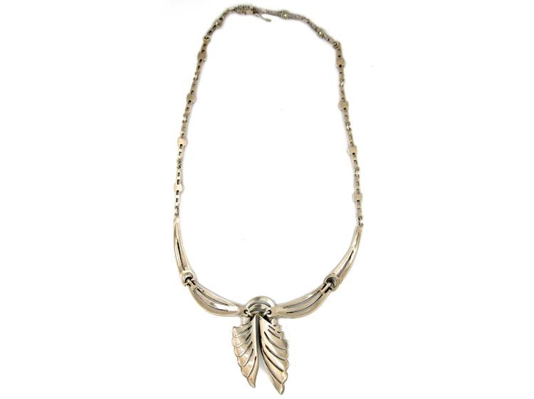 Silver & Marcasite Art Deco Articulated Necklace