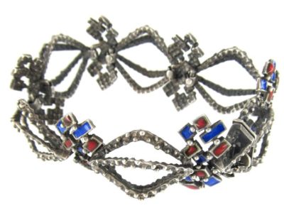 Italian 1960s Silver & Enamel Bracelet by "UnoAErre"