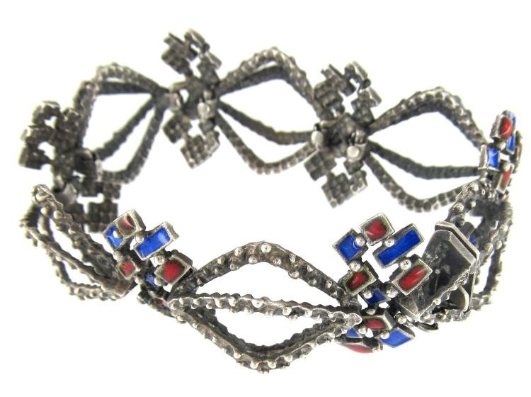 Italian 1960s Silver & Enamel Bracelet by 