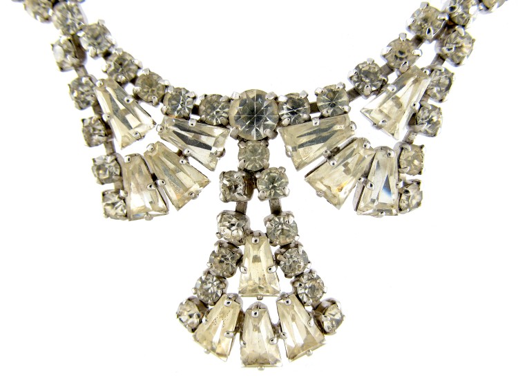 Metal & Paste Art Deco Necklace