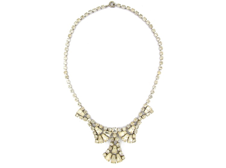 Metal & Paste Art Deco Necklace