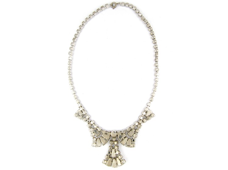 Metal & Paste Art Deco Necklace