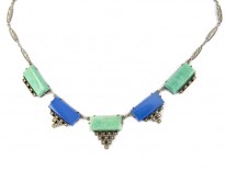 Art Deco Marcasite & Amanazite Necklace