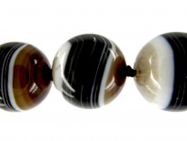 Onyx Beaded Necklace with Onyx & Gold Clasp