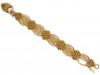 9ct Gold Wide Gate Bracelet with Padlock Clasp