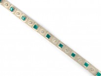 Emerald & Diamond White Gold Bracelet