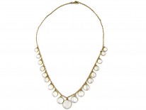 Edwardian Gold & Moonstone Round Drops Necklace