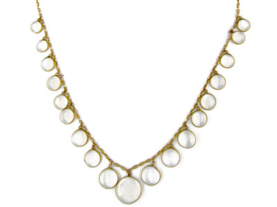 Edwardian Gold & Moonstone Round Drops Necklace