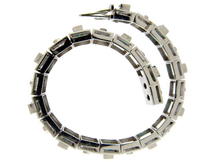 Emerald & Diamond White Gold Bracelet