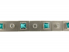 Emerald & Diamond White Gold Bracelet
