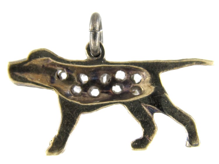 Diamond Set Hunting Dog Charm