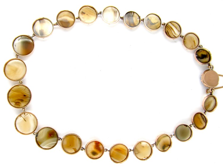 Georgian Brown Agate & Gold Necklace