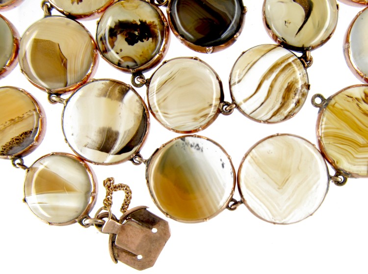 Georgian Brown Agate & Gold Necklace